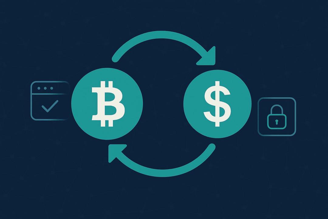 Swapping Bitcoin (BTC) to Tether (USDT) on a non-custodial crypto exchange