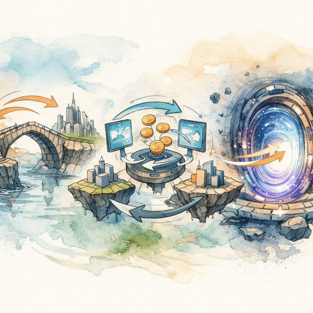 Illustratie van het omwisselen van BTC naar SOL tussen verschillende blockchains zonder KYC - swap, bridge en DEX vergeleken