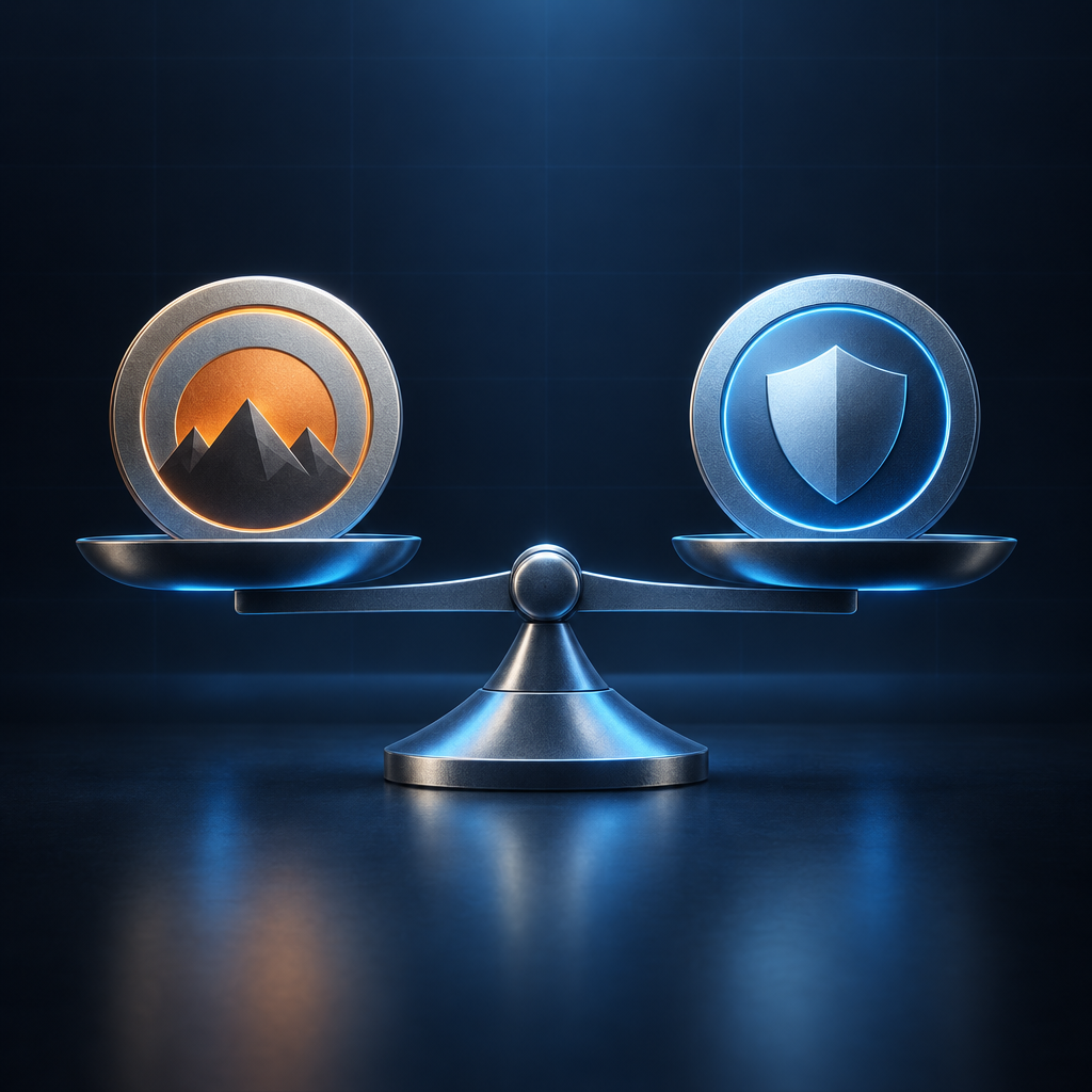 XMR and ZEC coin symbols beside a closed lock and a switch labelled transparent and shielded. - What can observers see on Monero and Zcash?