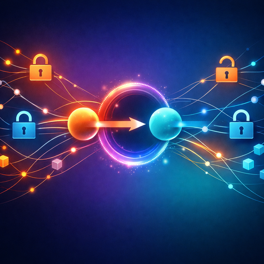 Illustration of an HTLC-based atomic swap between two crypto wallets - Custodial vs Non-Custodial: What Changes Under the Hood