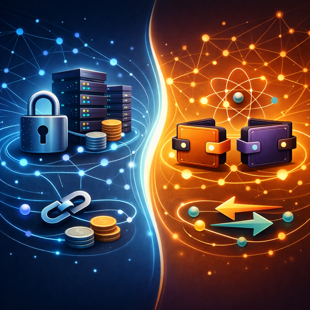 Illustration of an HTLC-based atomic swap between two crypto wallets - HTLCs Explained Like You're Swapping With a Stranger