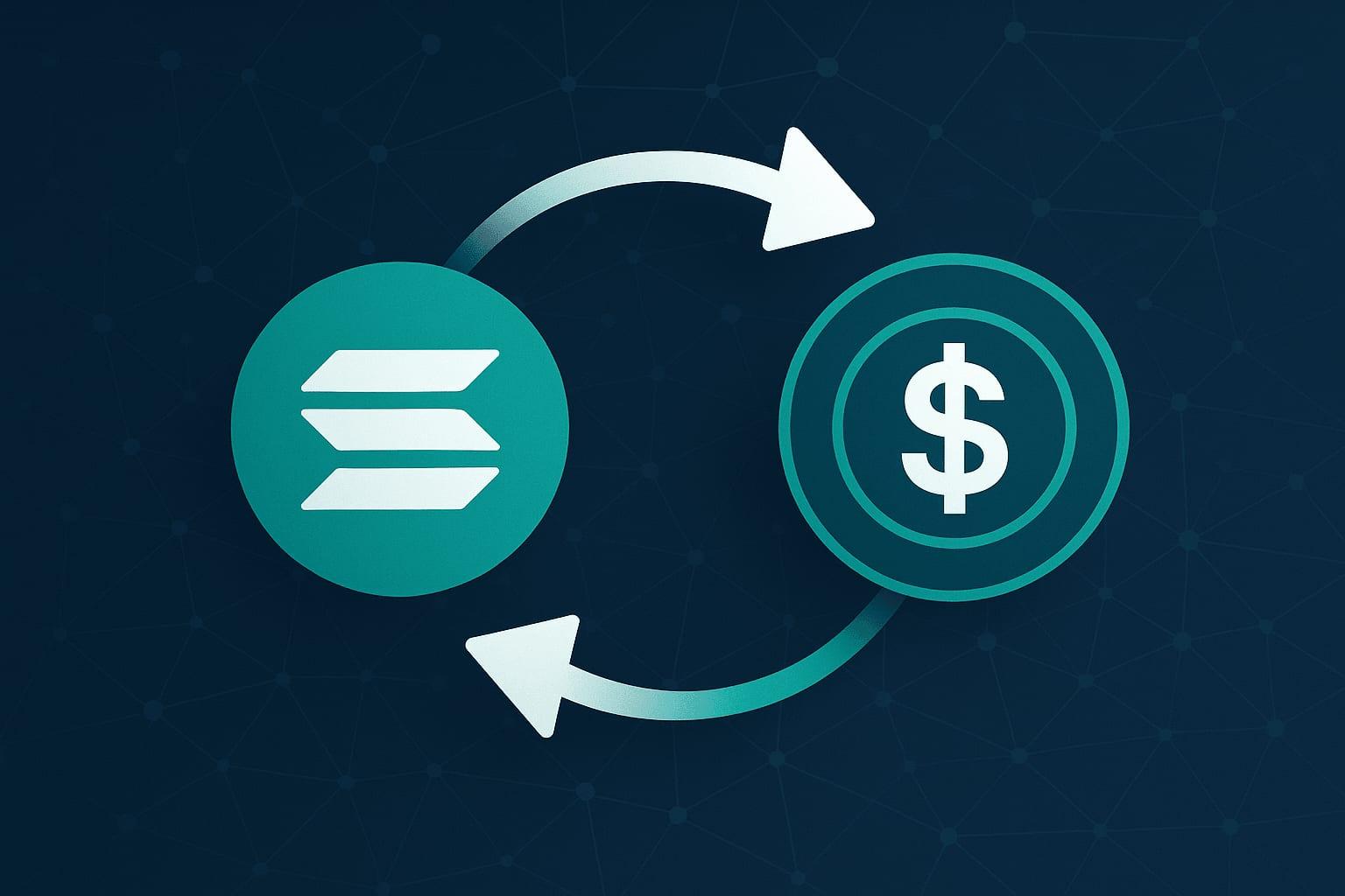 Трейдер конвертирует Solana (SOL) в USDT с помощью интерфейса SwapRocket