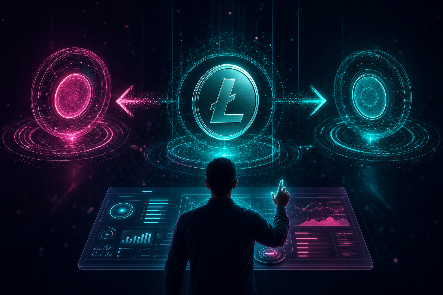 Litecoin exchange guide showing LTC swapped to BTC and USDT