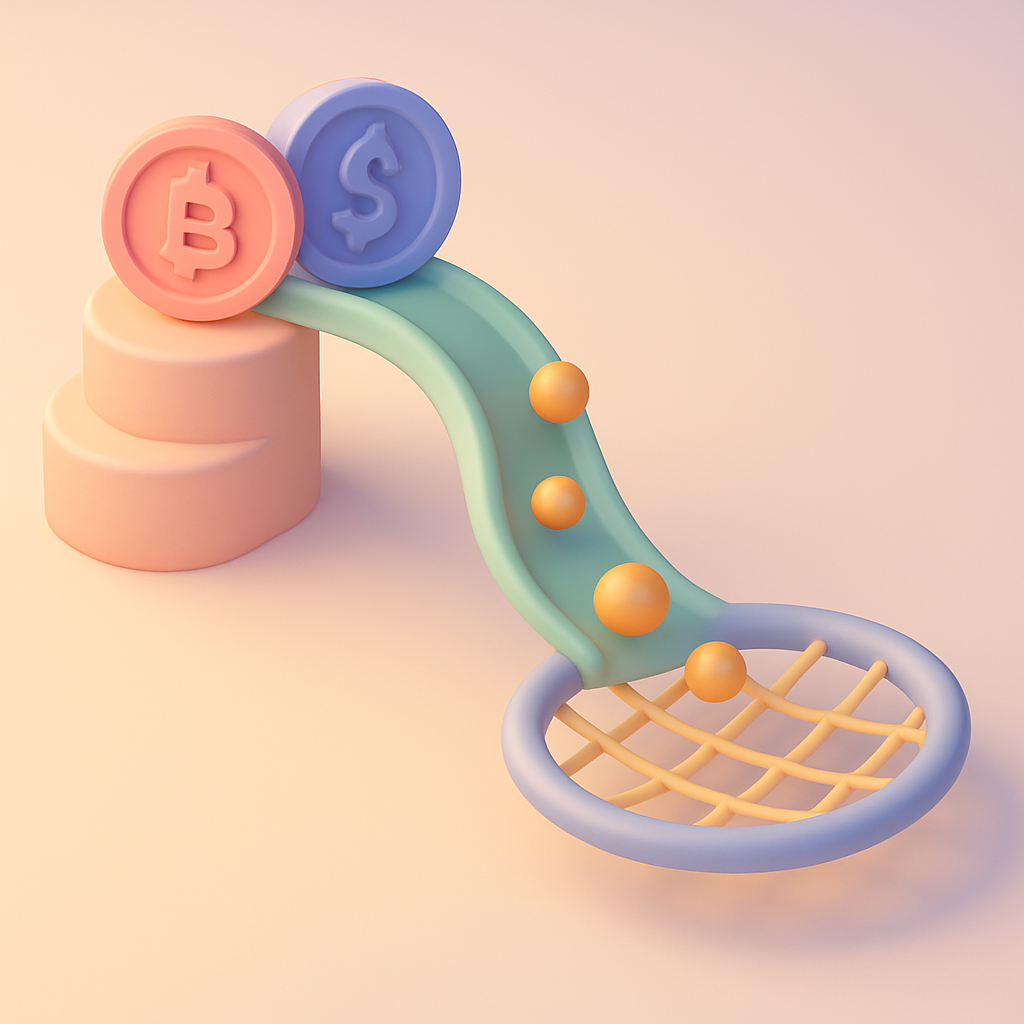 Crypto trader converting ETH to USDT stablecoins on a laptop to manage risk at night - A Simple Comparison: Different Ways to Reduce Risk