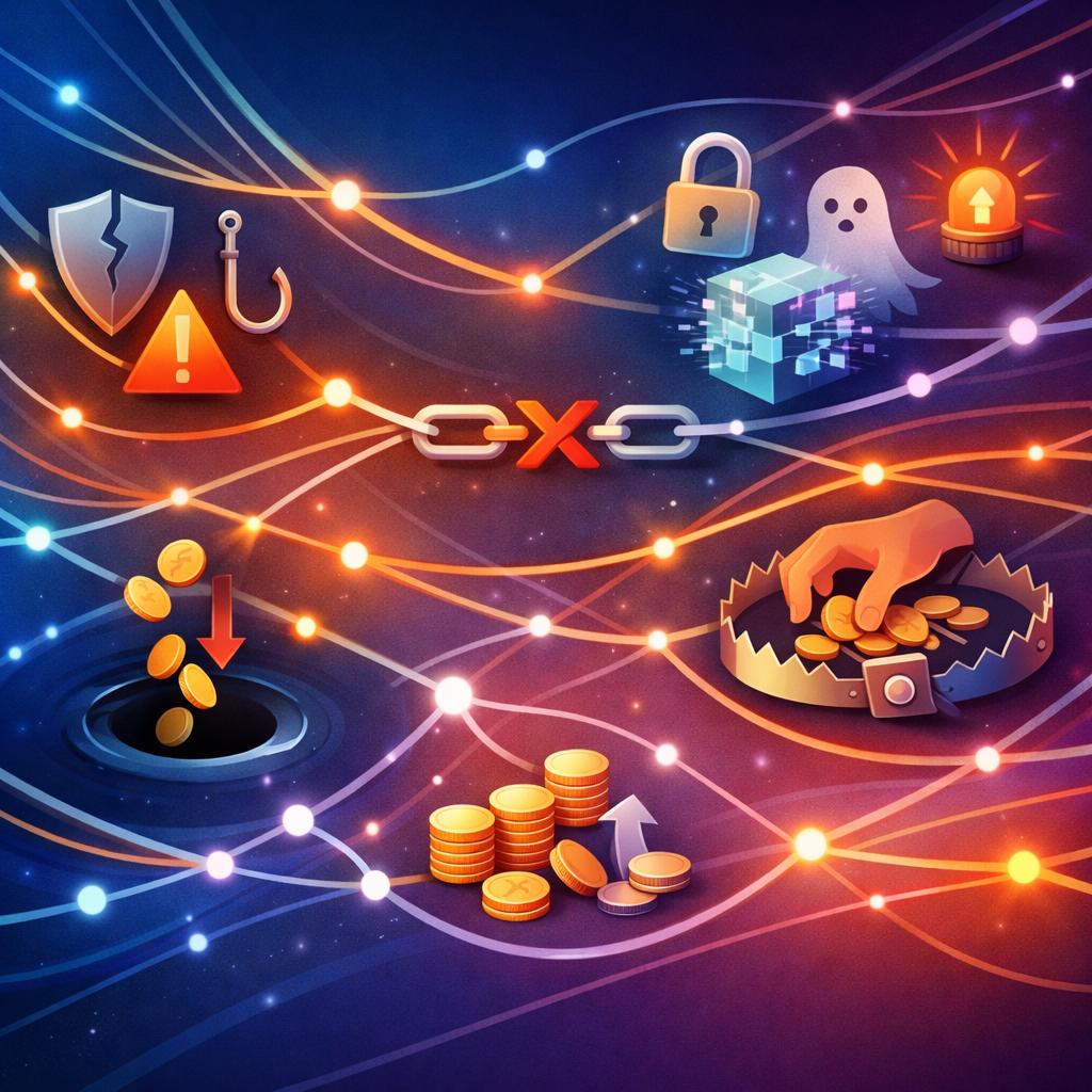 Person checking wallet address and network before a non-custodial crypto swap - The 9 ways people lose money when swapping (and how you avoid each)