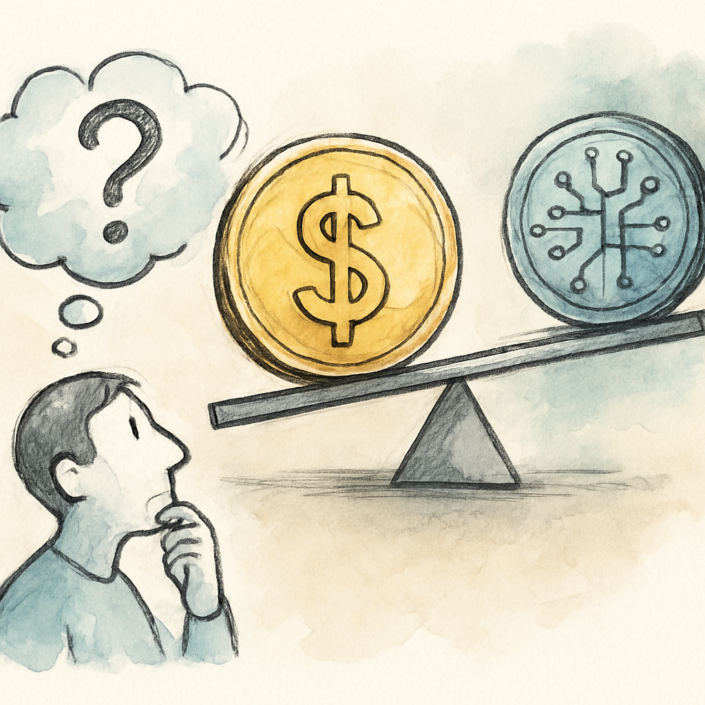 Crypto trader weighing holding Bitcoin versus swapping to stablecoins on a non-custodial exchange - When Swapping to Stablecoins Is a Smart Move