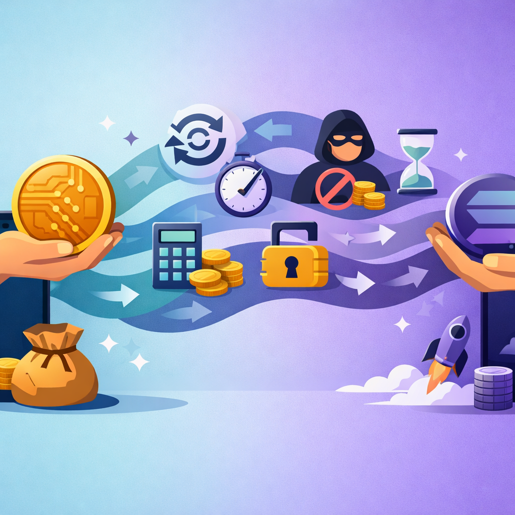 Illustration of swapping Bitcoin (BTC) to Solana (SOL) without KYC using a non-custodial exchange - Fees, timing, and the 7 mistakes that wreck swaps