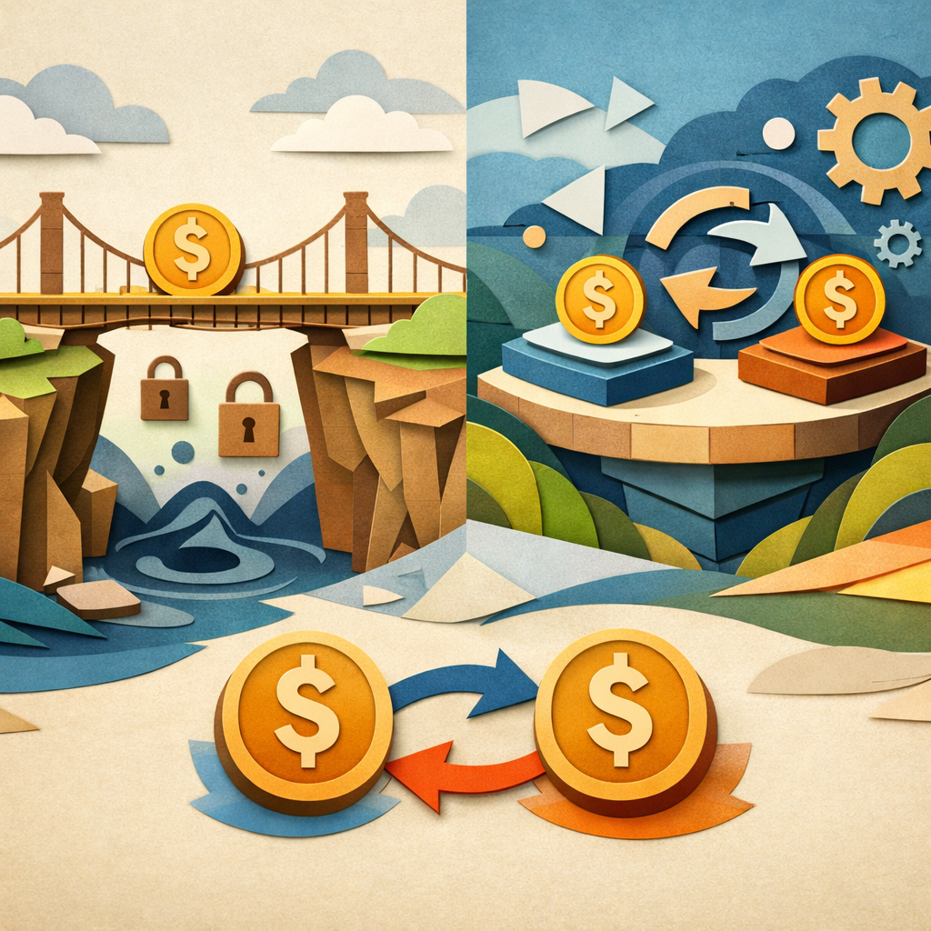 Illustration of USDC moving between Ethereum, Solana, and Base via a non-custodial swap - Step-by-step: swap USDC cross-chain in minutes on SwapRocket