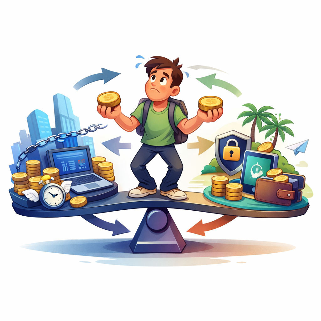 USDT token moving between ERC20, TRC20 and BEP20 networks with a non-custodial swap - Swap vs Bridge vs “Just Use an Exchange”: which one fits you?