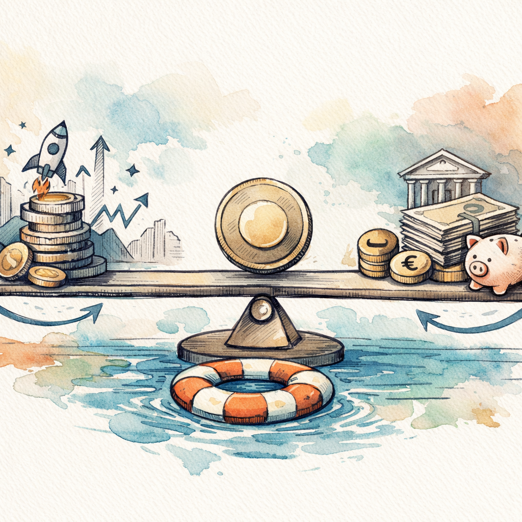 Person comparing crypto portfolio versus stablecoins on a chart with USDT at $1.00 - When swapping to stablecoins is genuinely smart